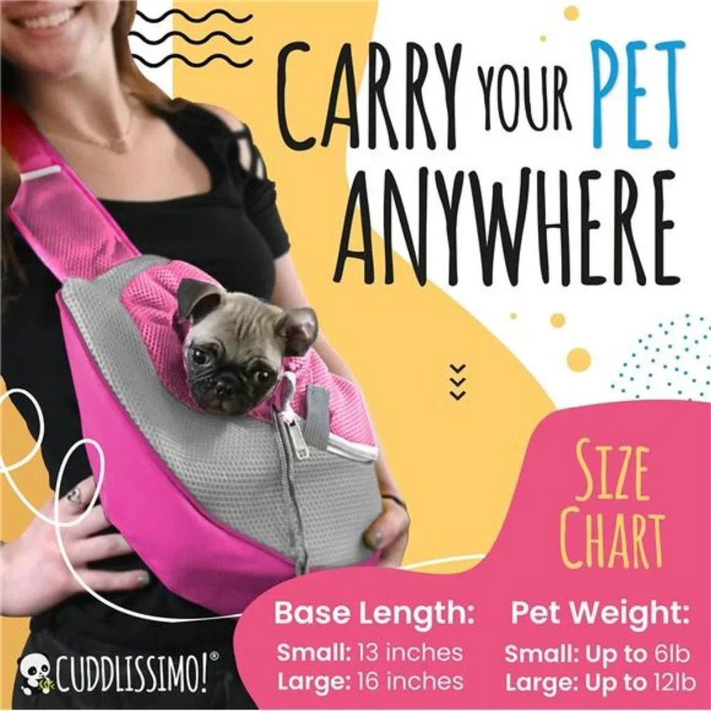 Pet Sling Carrier -Small Dog Puppy Cat Carrying Bag Purse Pouch -For Pooch Doggy